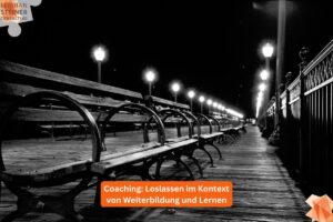Das Bild zeigt eine nächtliche Szenerie mit leeren Bänken – und symbolisiert das Loslassen nach Byron Katie und "The Work".